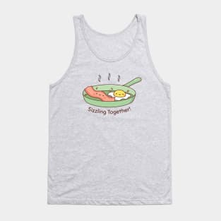 Cute Bacon and Egg Sizzling Together Funny Tank Top